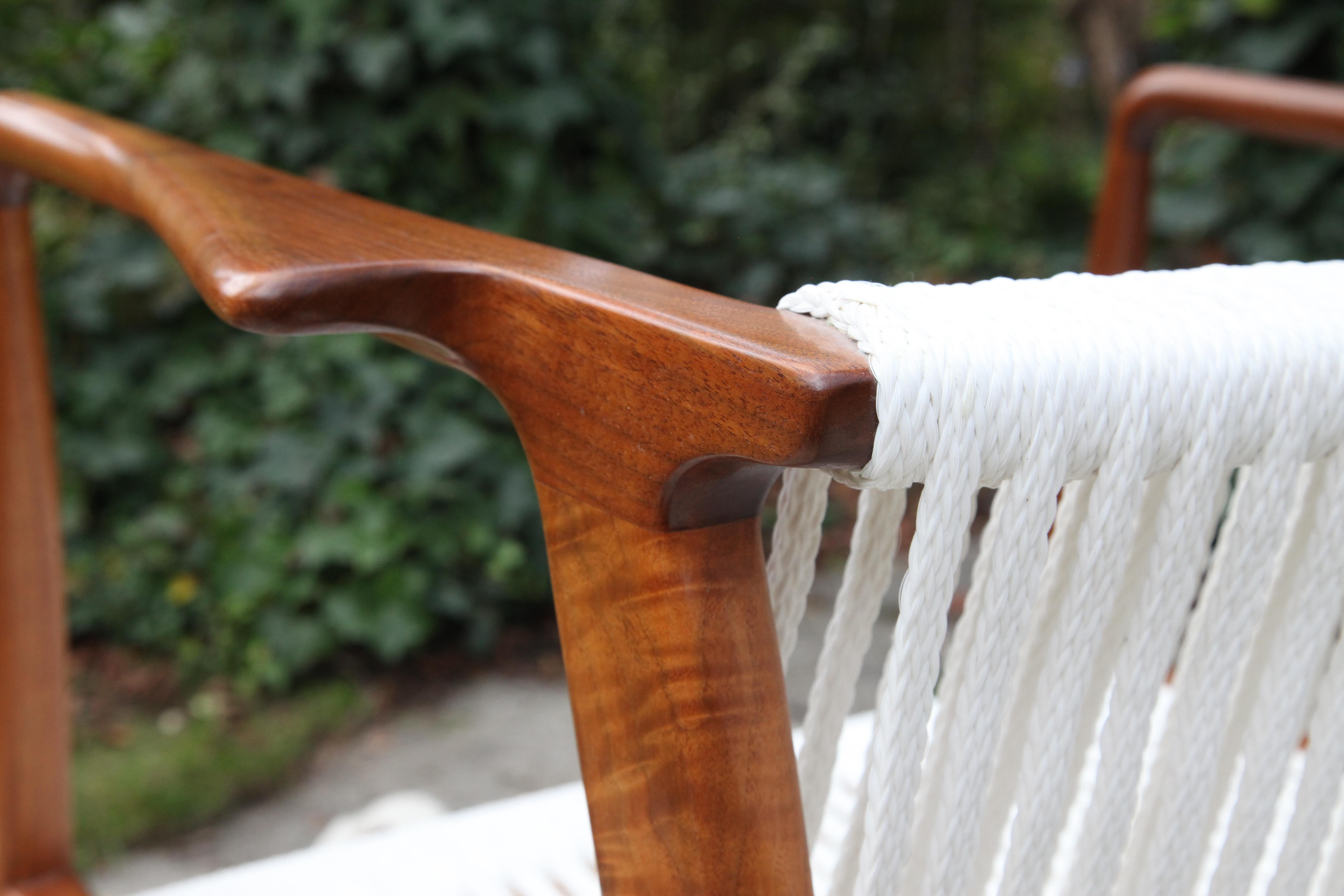 Midcentury Teak Danish Rope Chair, 1960s For Sale 3