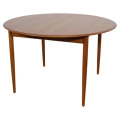 Vintage Mid-Century Teak Danish Round Dining Table, 1970s