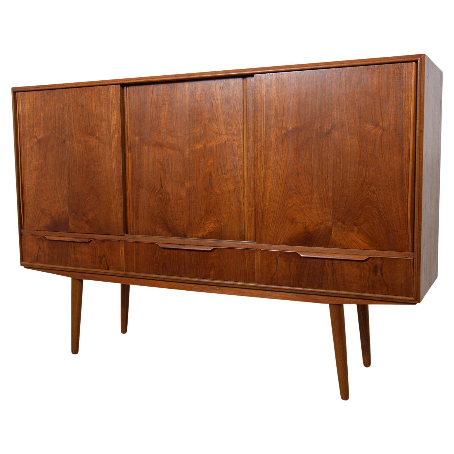 Mid Century Teak Danish Sideboard by E. W. Bach for Sejling Skabe, 1960s For Sale