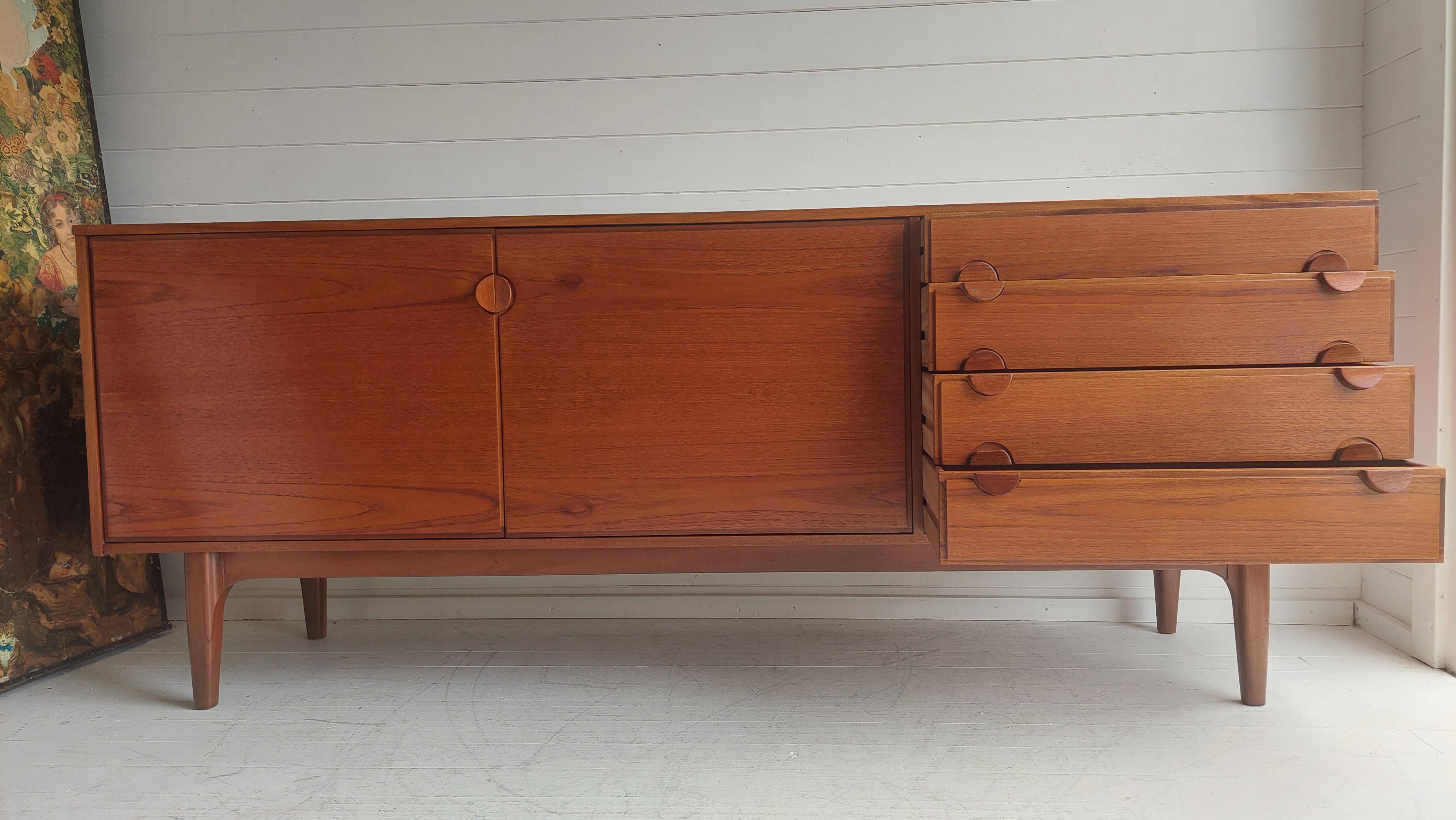 Midcentury Teak Danish Style Sideboard by Nathan, 60s In Good Condition In Leamington Spa, GB