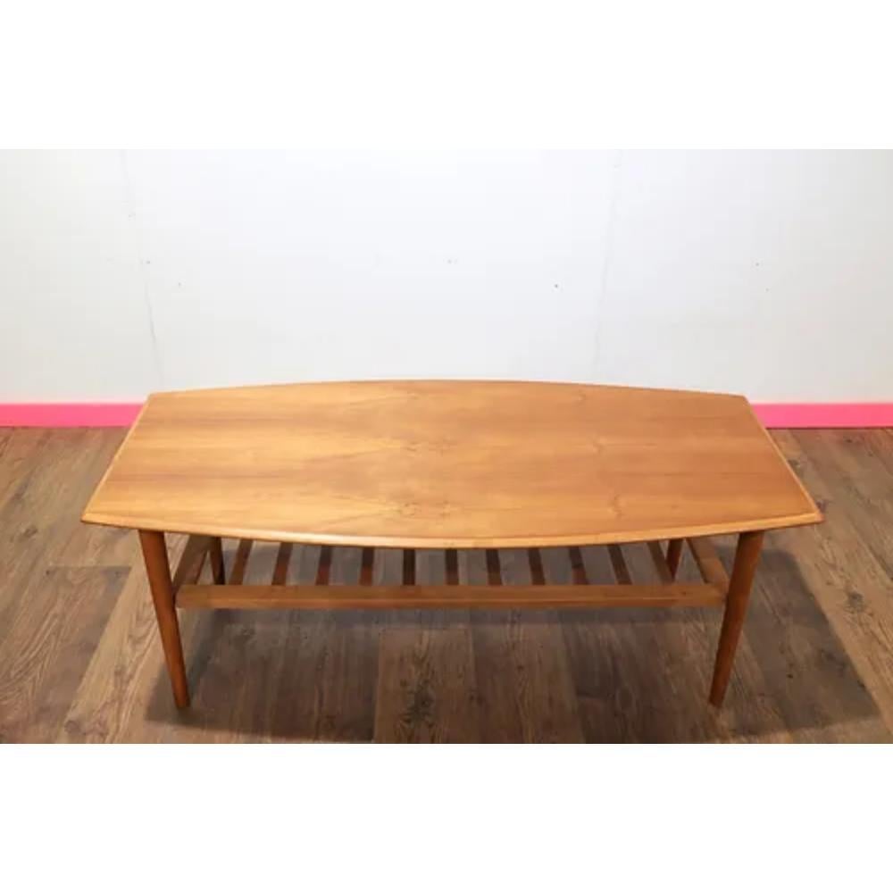 Mid-20th Century Mid Century Teak Danish Style Surf Board Coffee Table For Sale