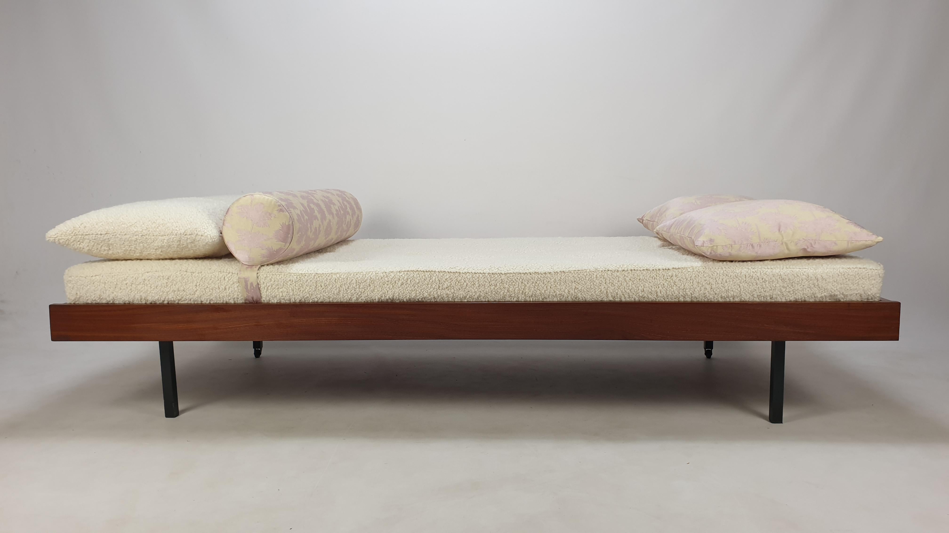 Mid-20th Century Mid Century Teak Daybed with Dedar Cushions, 1960s For Sale