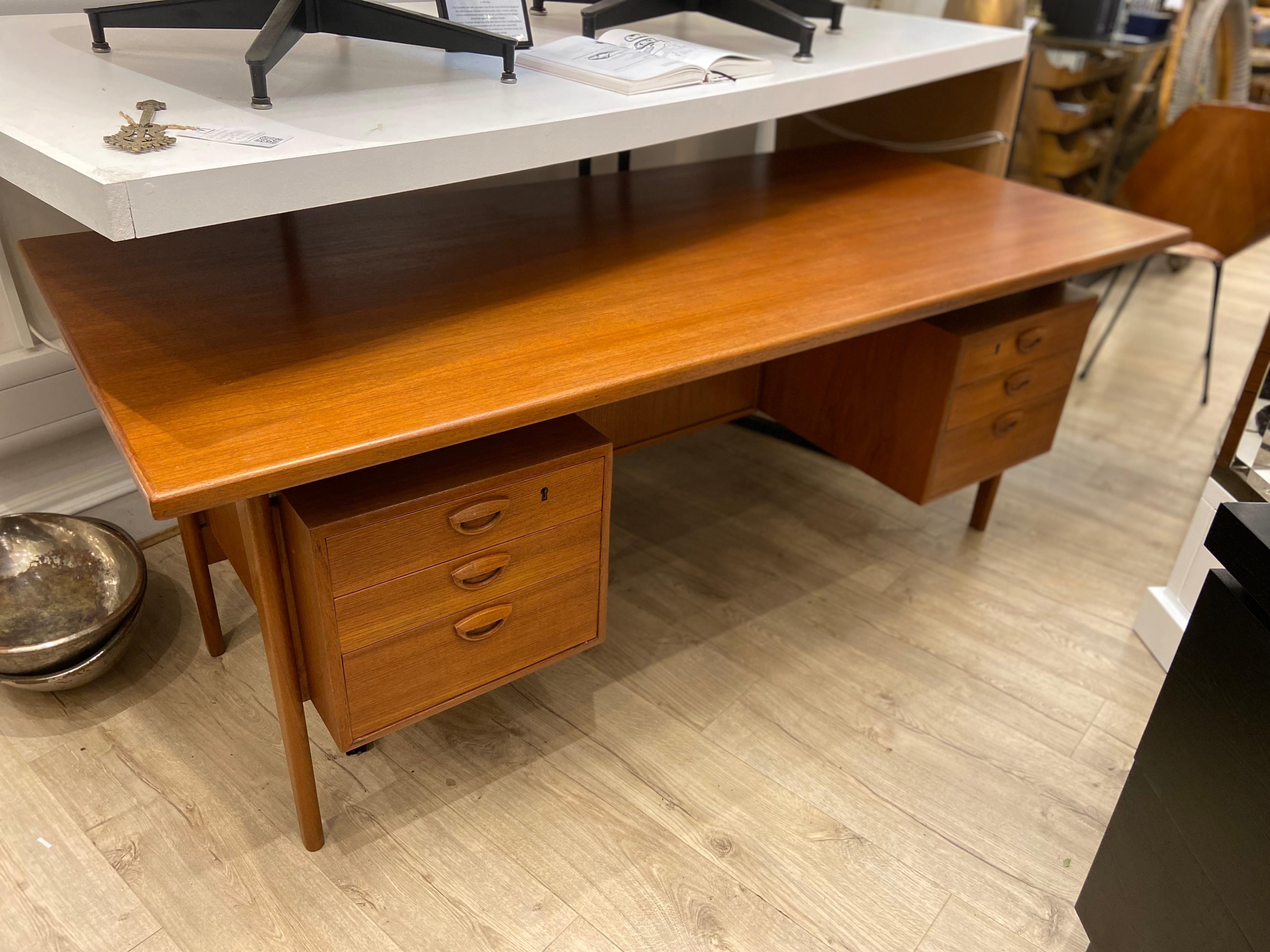 Mid-Century Modern Mid-Century Teak Desk By Kai Kristiansen For Sale