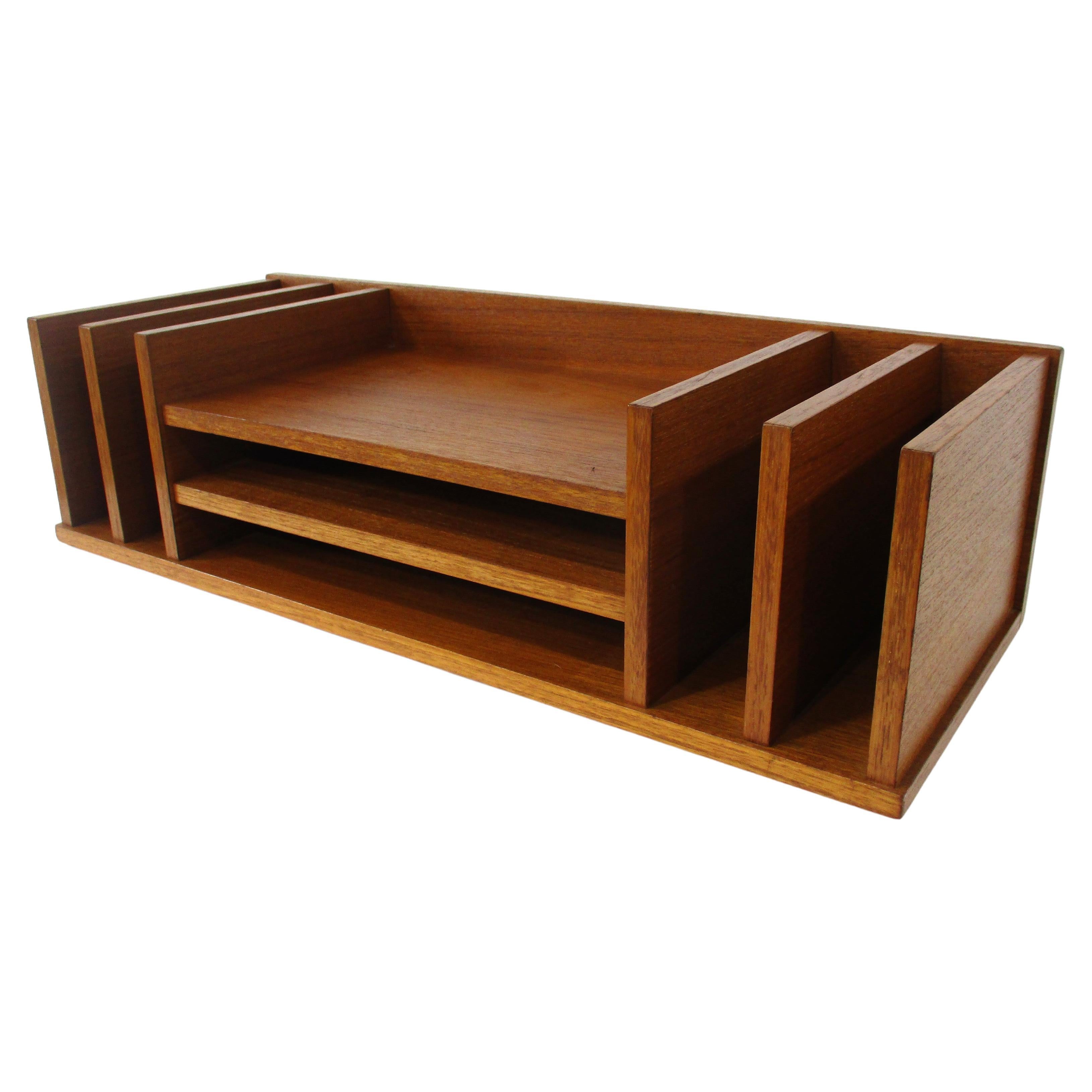Georg Petersens Mid Century Teak Desk Organizer Denmark