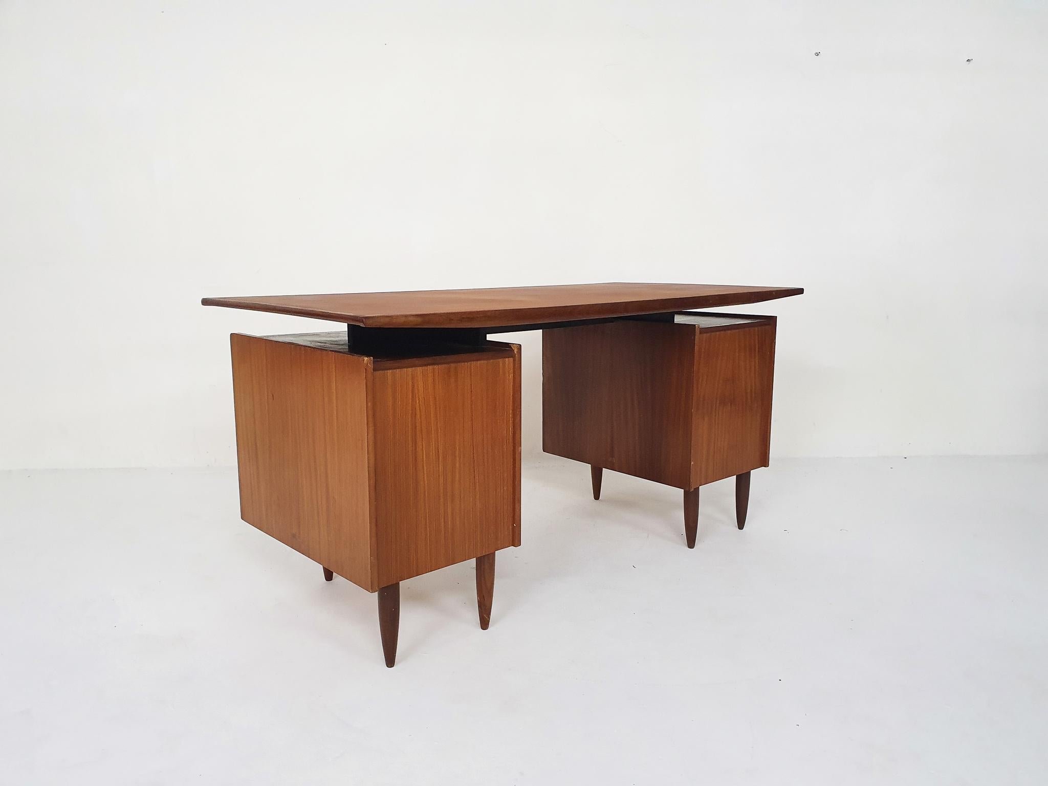  Mid-century teak desk, The Netherlands 1960's For Sale 6