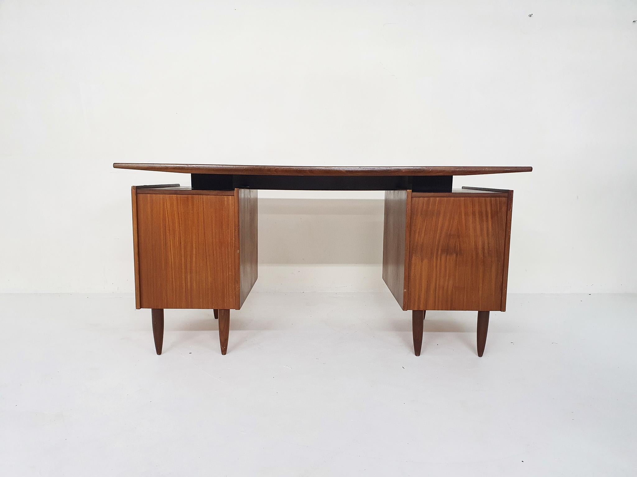  Mid-century teak desk, The Netherlands 1960's For Sale 8