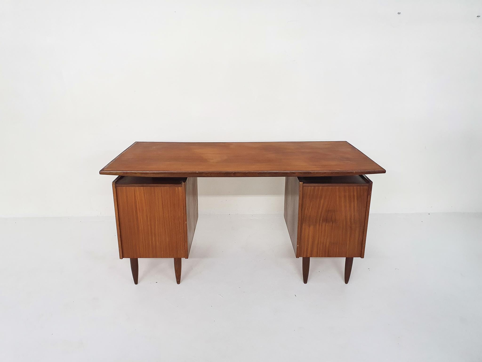  Mid-century teak desk, The Netherlands 1960's For Sale 9