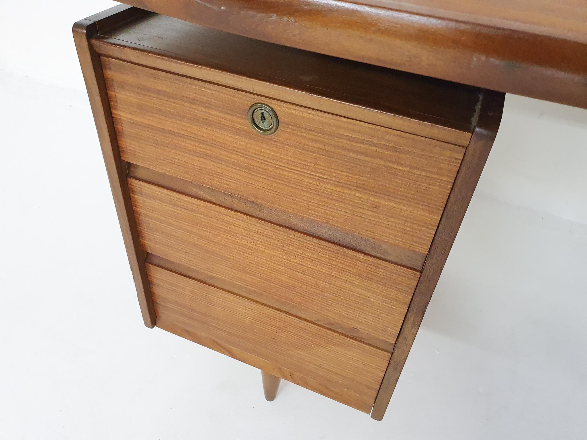  Mid-century teak desk, The Netherlands 1960's For Sale 1