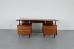 Mid-Century Teak Desk with Floating Top attr to WeBe