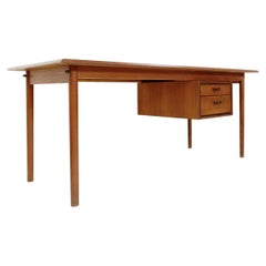 Mid-Century Teak Desk with Sliding Drawers by Arne Vodder, Denmark, 1960s