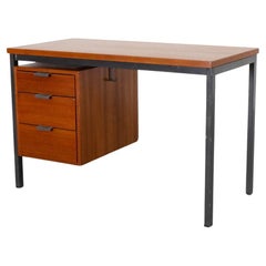 Mid-Century Teak Desk with Stacked Drawers by Herbert Hirche for Holzapfel