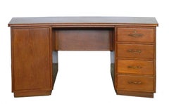 Midcentury Teak Desk Writing Table Curved Double Sided