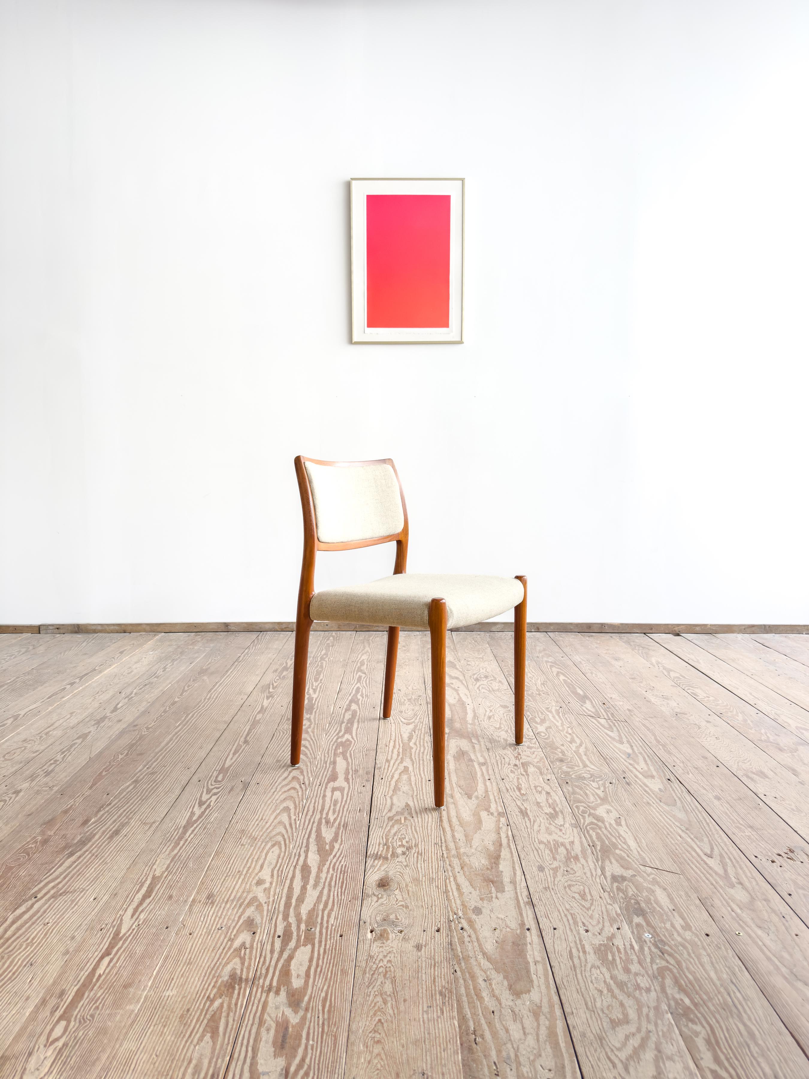 Danish Mid-Century Teak Dining Chair model 80 by Niels O. Møller for J. L. Moller For Sale