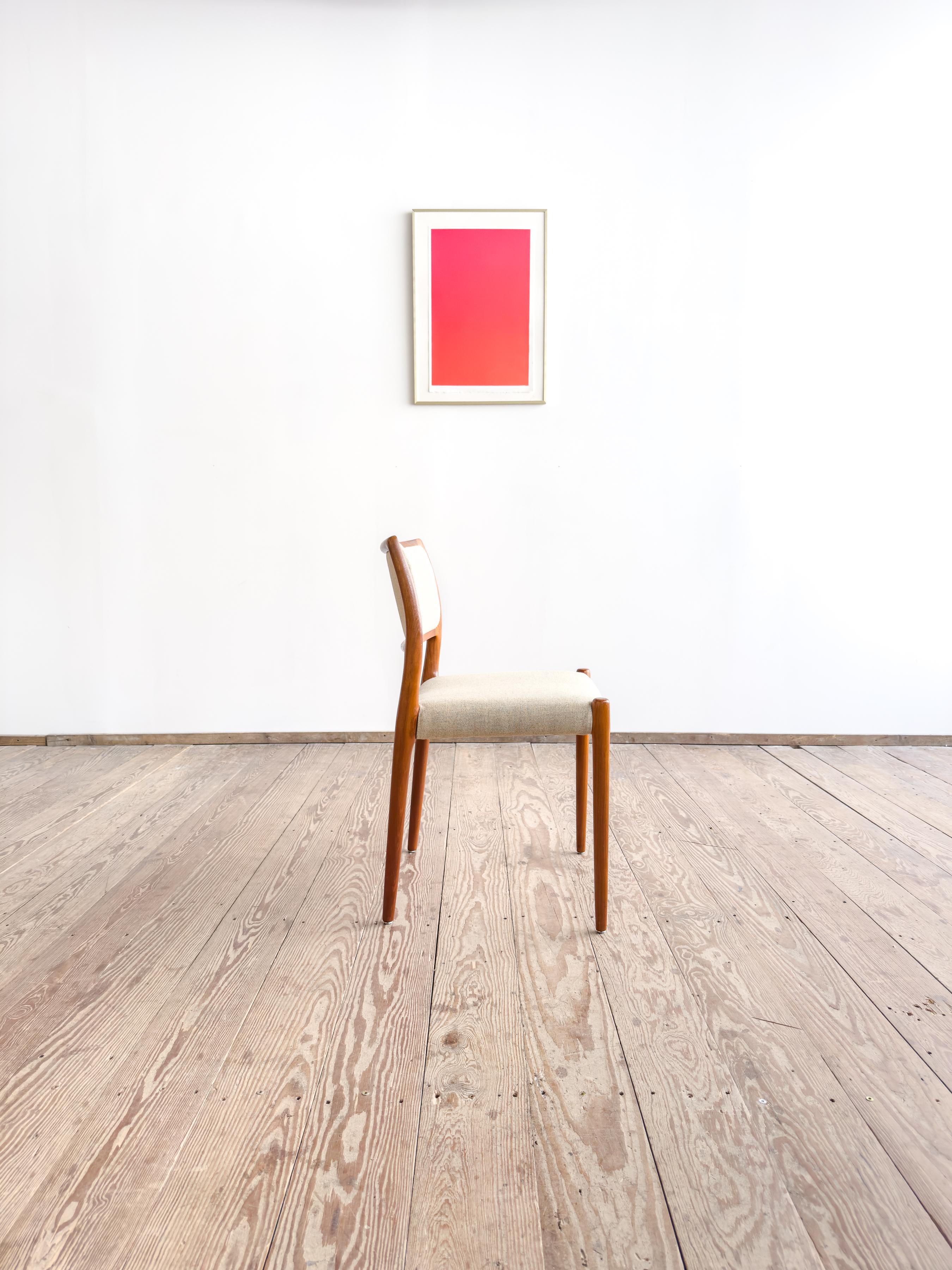 Hand-Carved Mid-Century Teak Dining Chair model 80 by Niels O. Møller for J. L. Moller For Sale