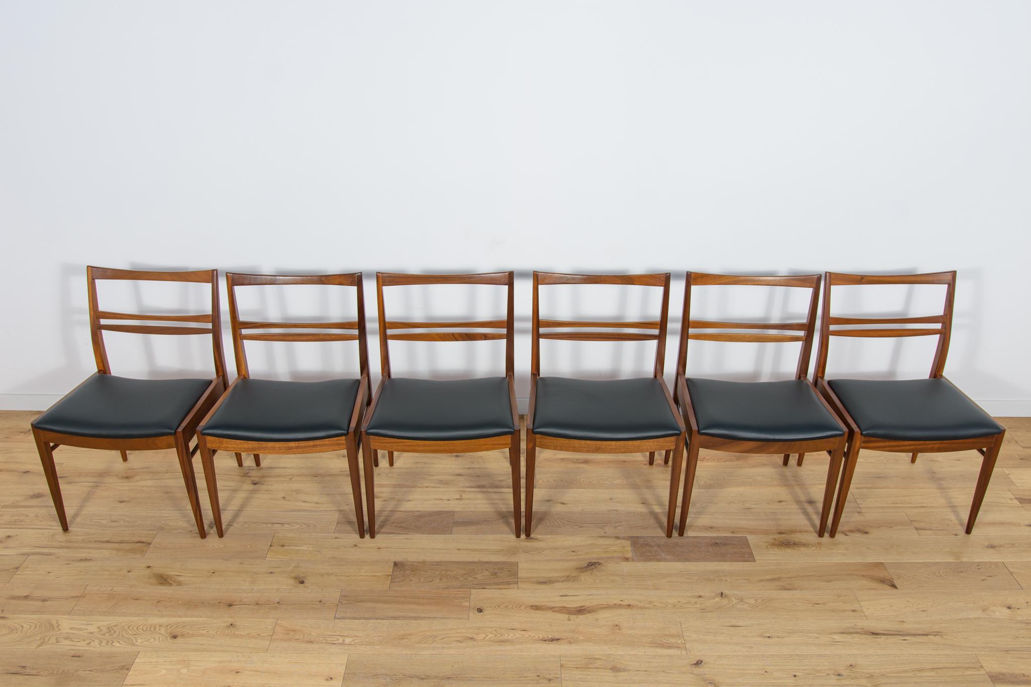 Mid-Century Modern Chaises de salle à manger en teck du milieu du siècle, 1960, ensemble de 6 en vente