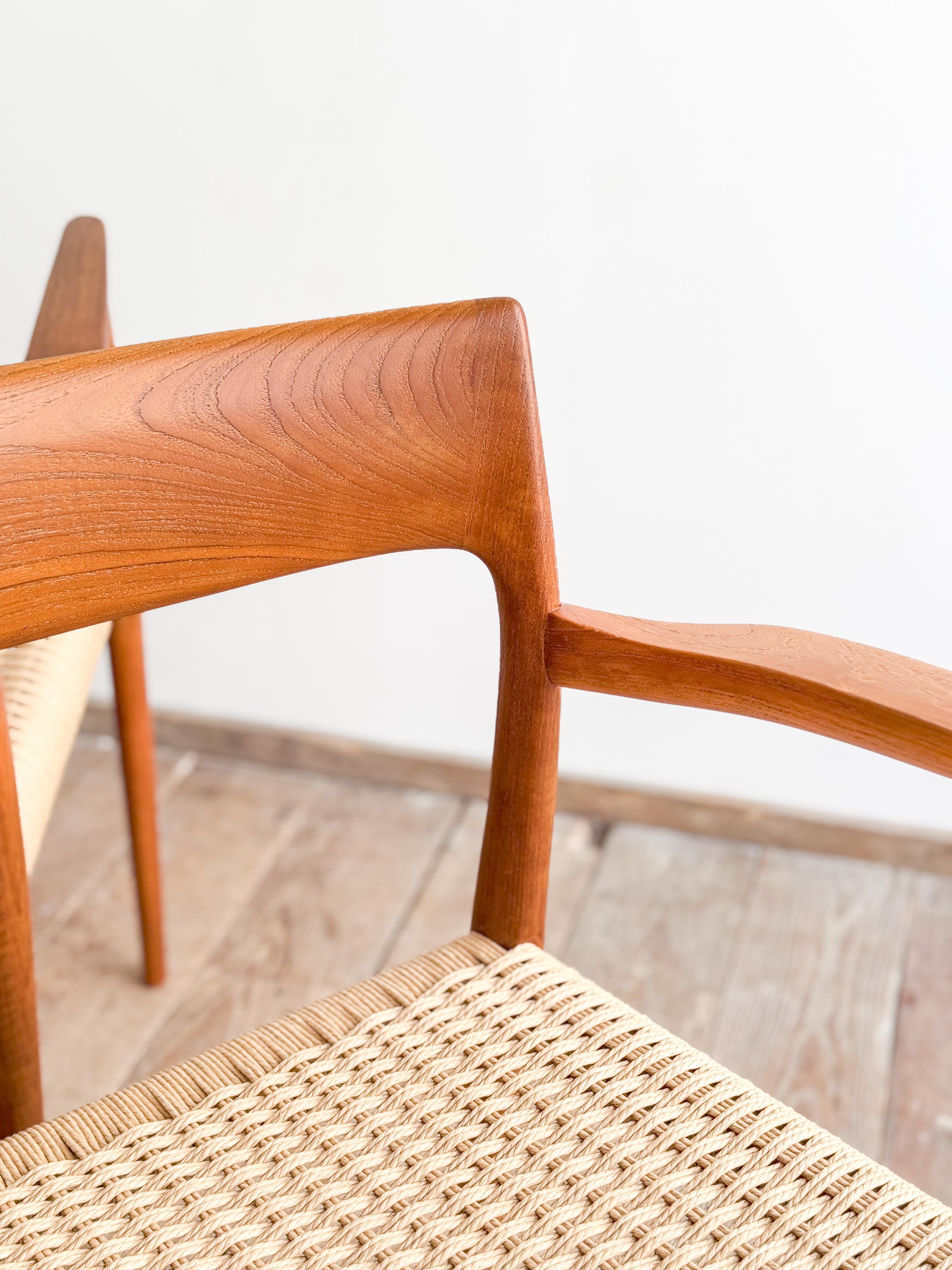 Mid-Century Teak Dining Chairs #57 by Niels O. Møller for J. L. Moller, Set of 2 For Sale 2