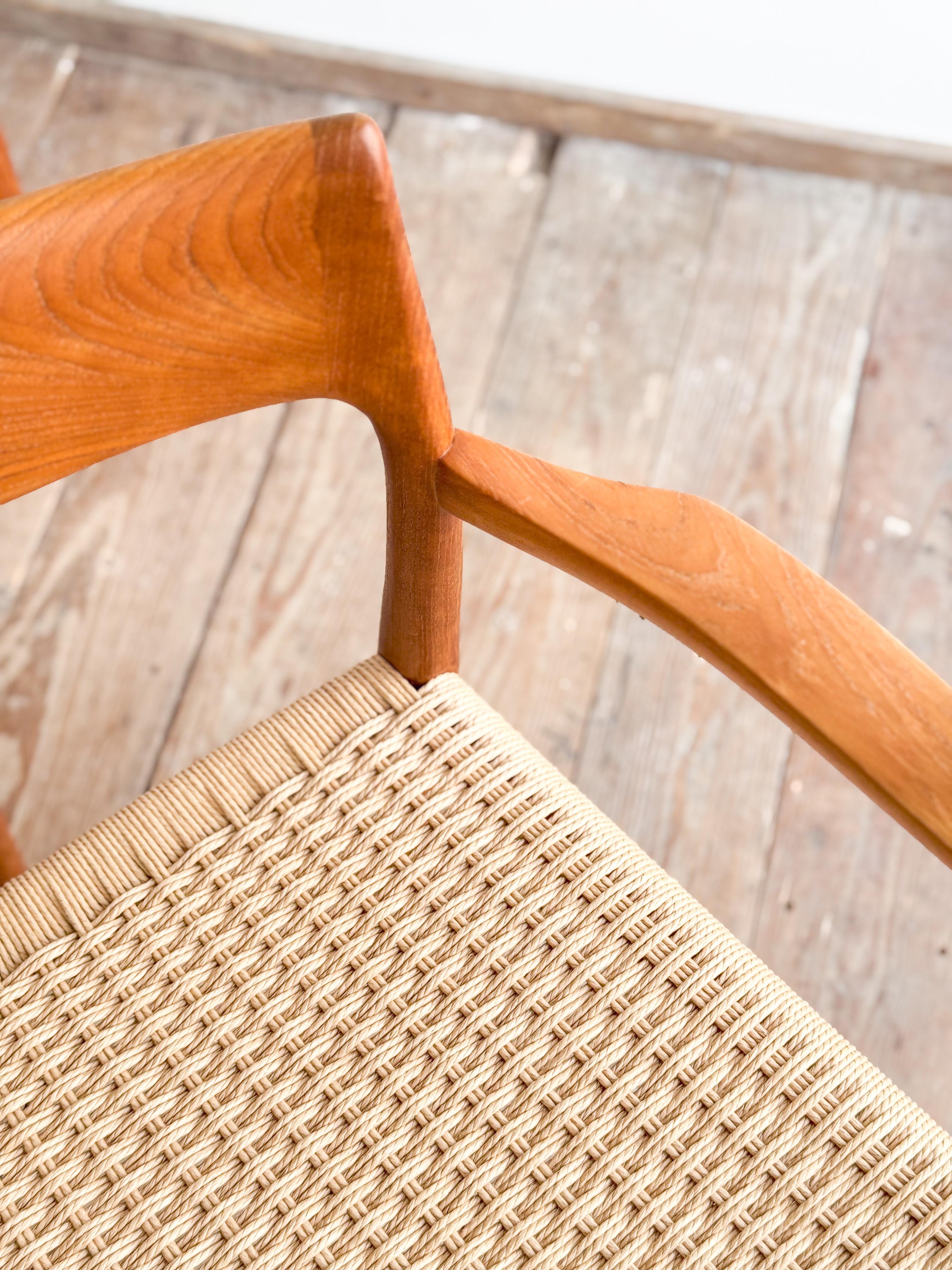 Mid-Century Teak Dining Chairs #57 by Niels O. Møller for J. L. Moller, Set of 2 For Sale 3
