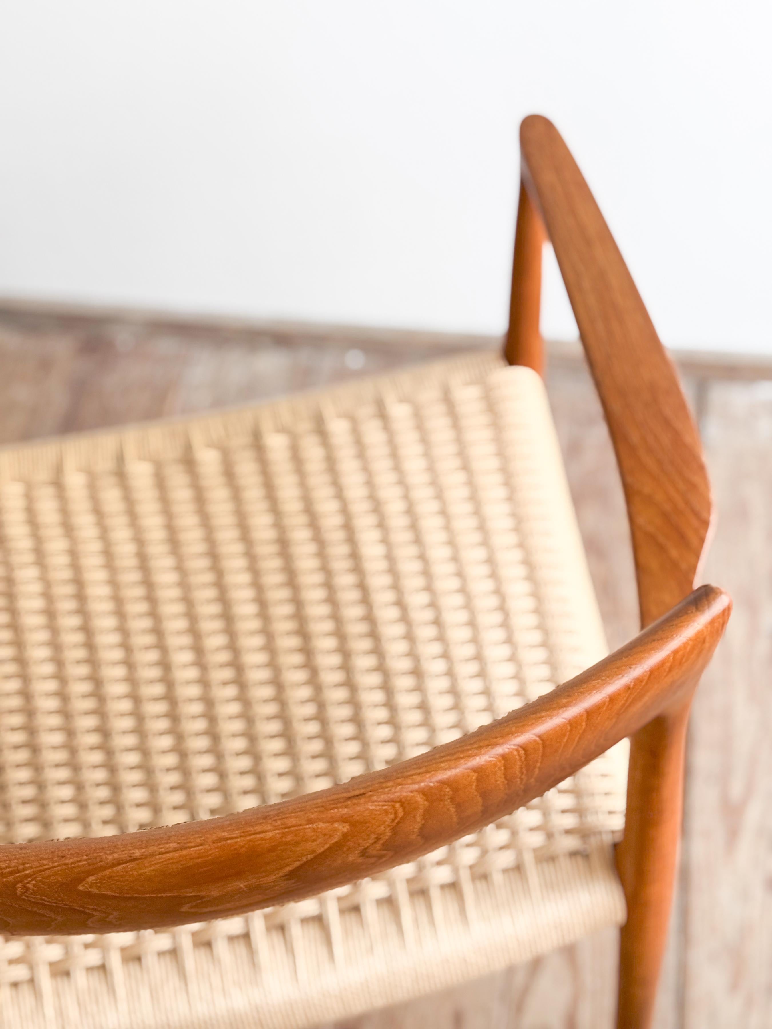 Mid-Century Teak Dining Chairs #57 by Niels O. Møller for J. L. Moller, Set of 2 For Sale 4