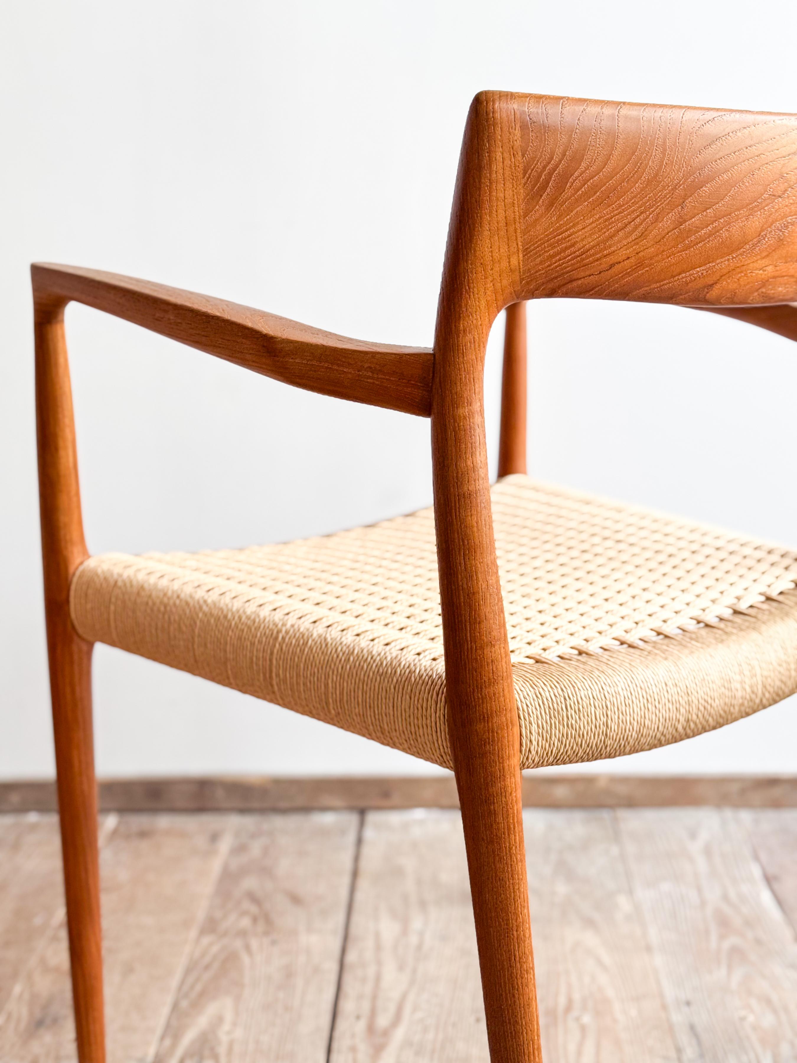 Mid-Century Teak Dining Chairs #57 by Niels O. Møller for J. L. Moller, Set of 2 For Sale 8