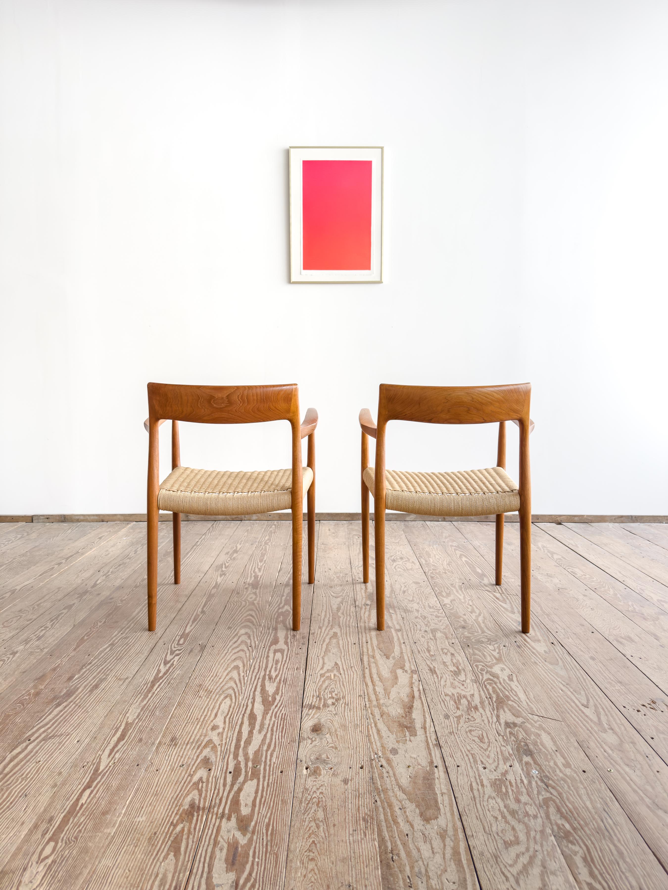 Danish Mid-Century Teak Dining Chairs #57 by Niels O. Møller for J. L. Moller, Set of 2 For Sale