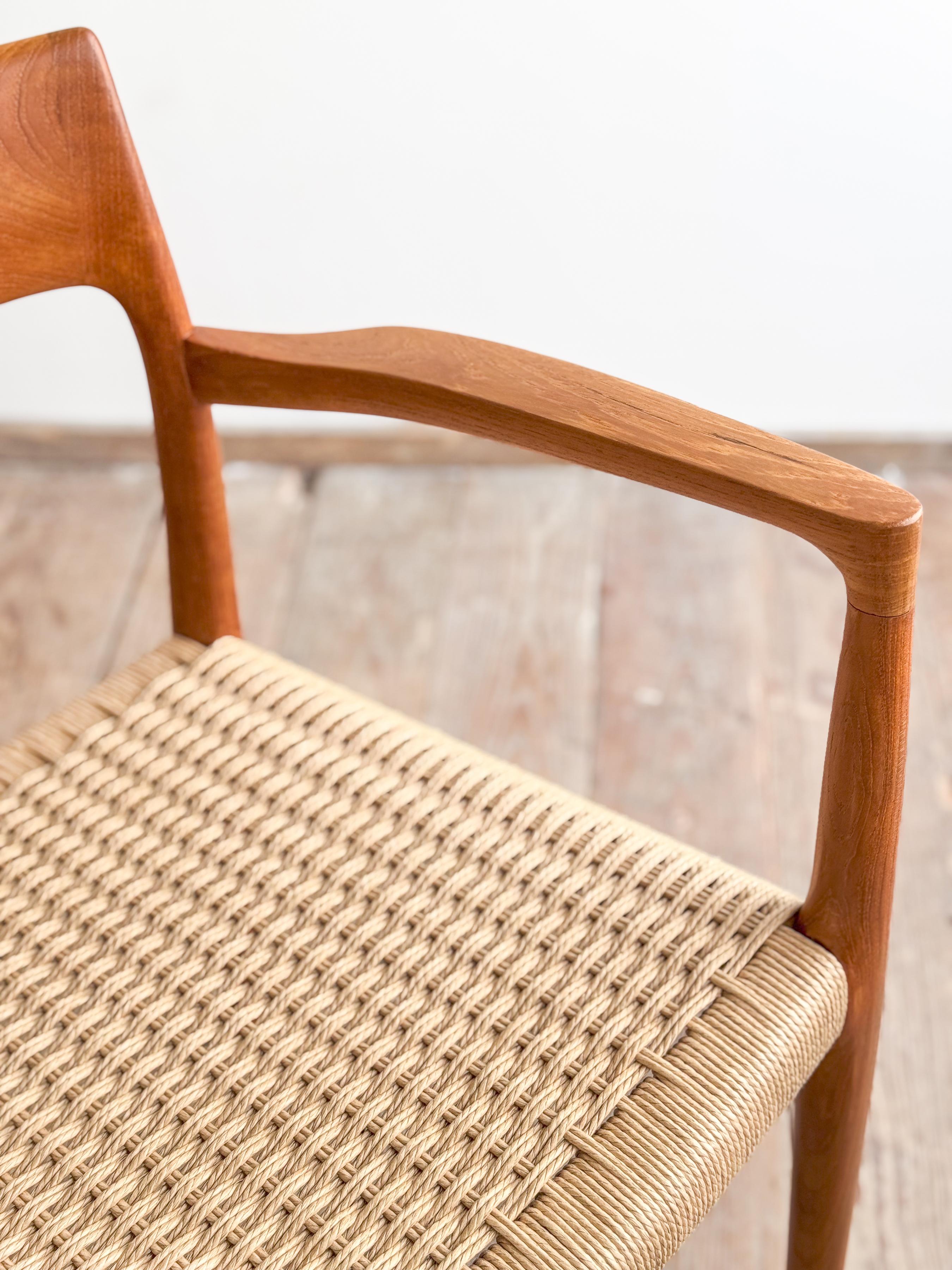 Mid-Century Teak Dining Chairs #57 by Niels O. Møller for J. L. Moller, Set of 2 For Sale 1