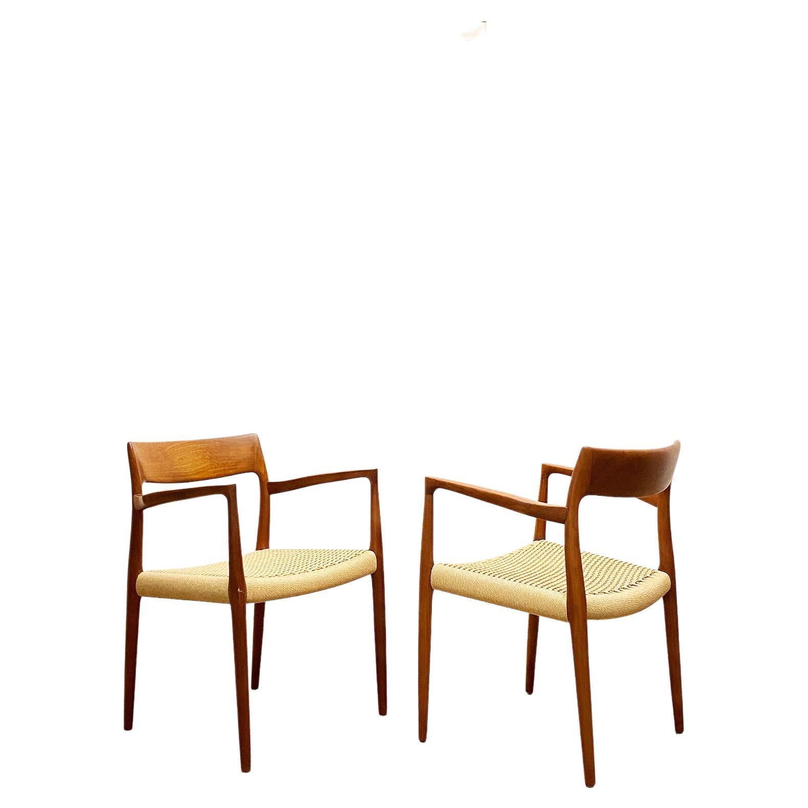 Mid-Century Teak Dining Chairs #57 by Niels O. Møller for J. L. Moller, Set of 2