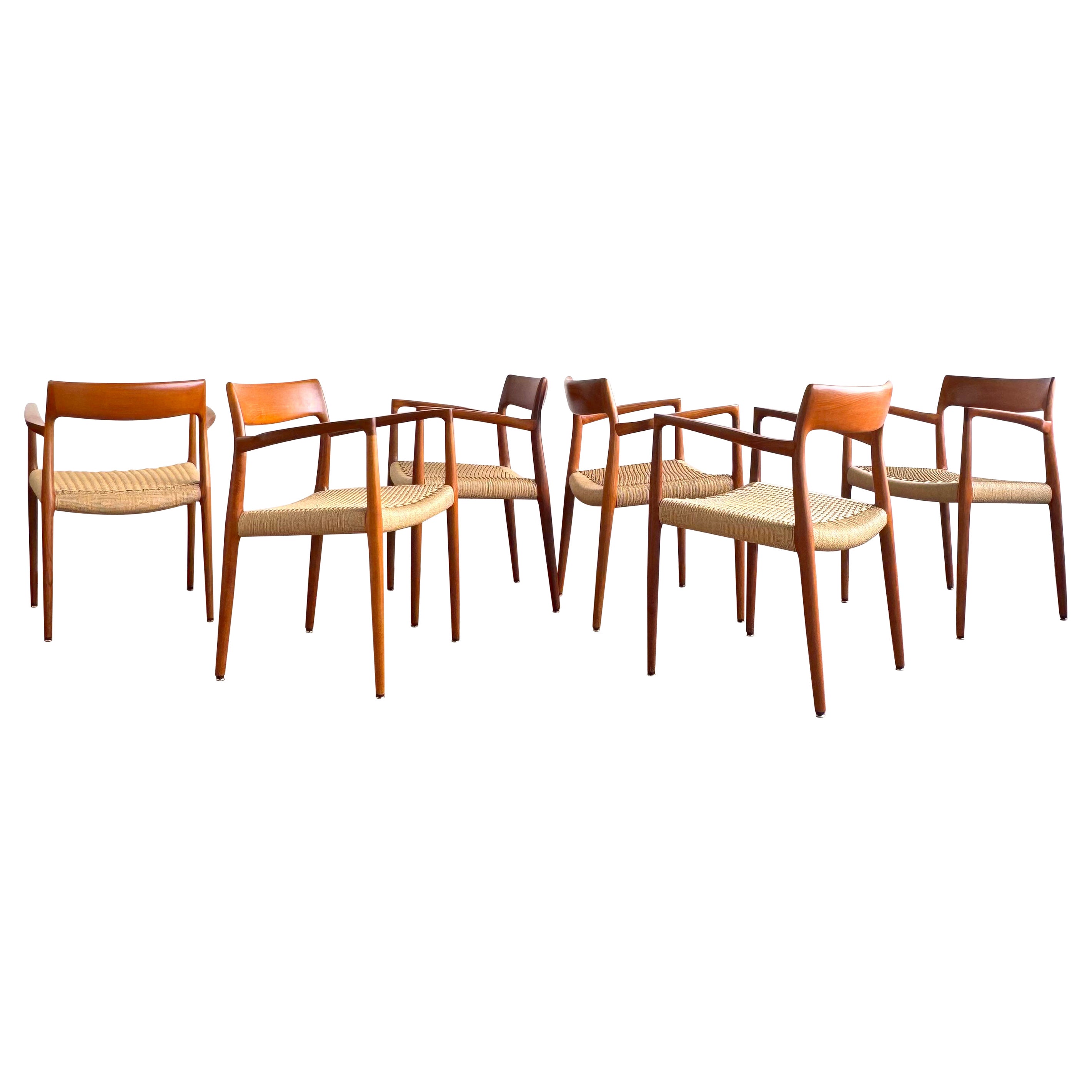 Mid century Teak Dining Chairs #57 by Niels O. Møller for J. L. Moller, Set of 6