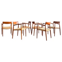 Mid century Teak Dining Chairs #57 by Niels O. Møller for J. L. Moller, Set of 6