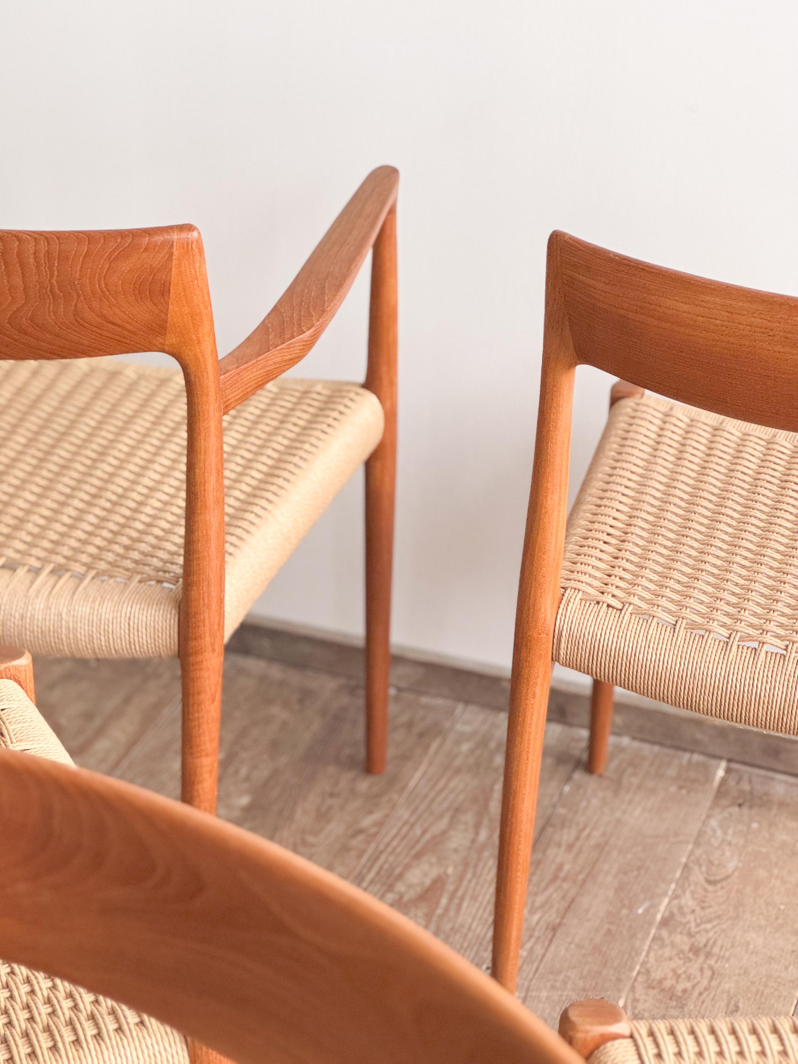 Teakholz-Esszimmerstühle #57&77 von Niels O. Møller, J. L. Moller, 8-teilig im Angebot 4