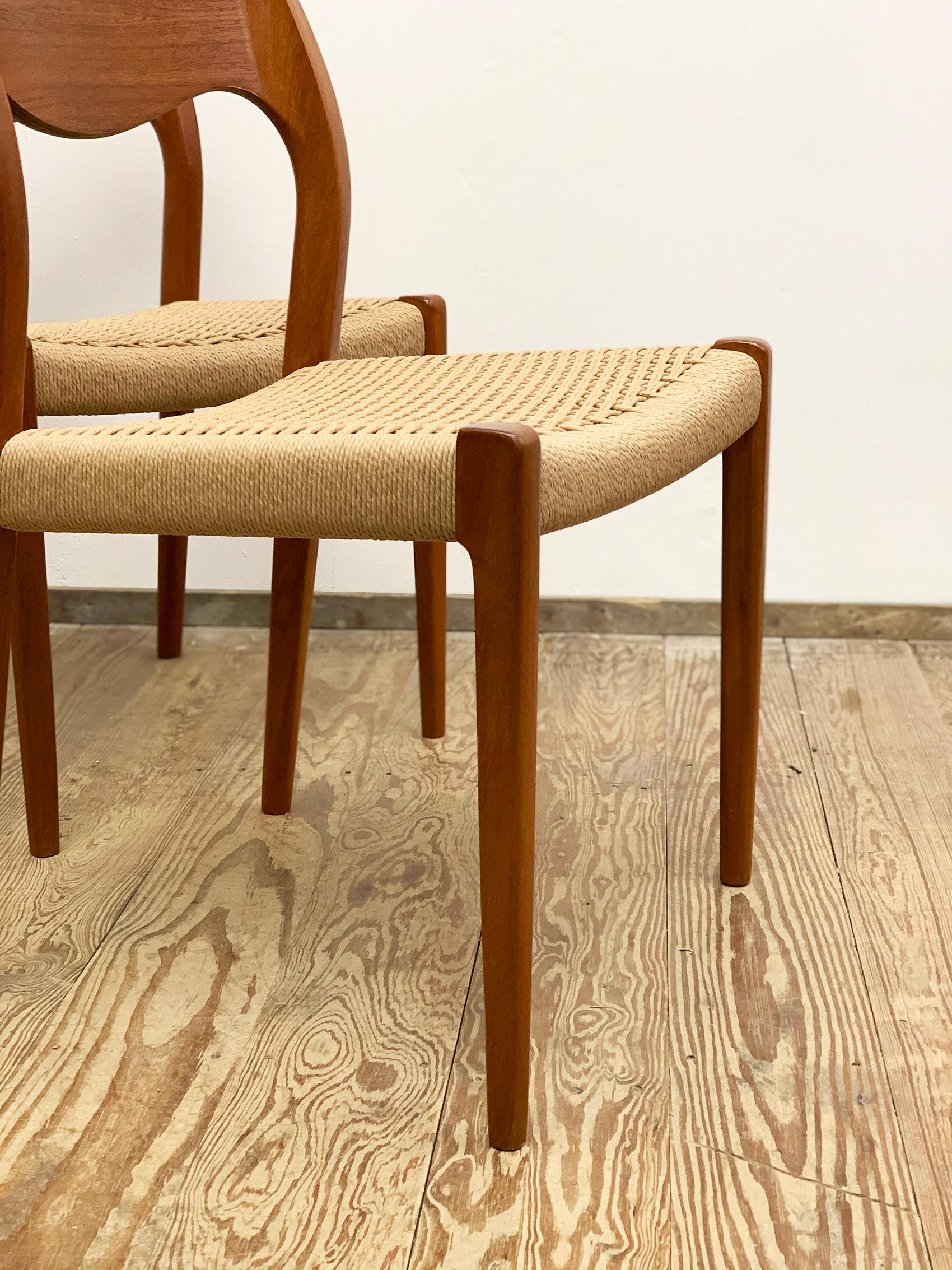Mid-Century Teak Dining Chairs #71 by Niels O. Møller for J. L. Moller, Set of 4 3