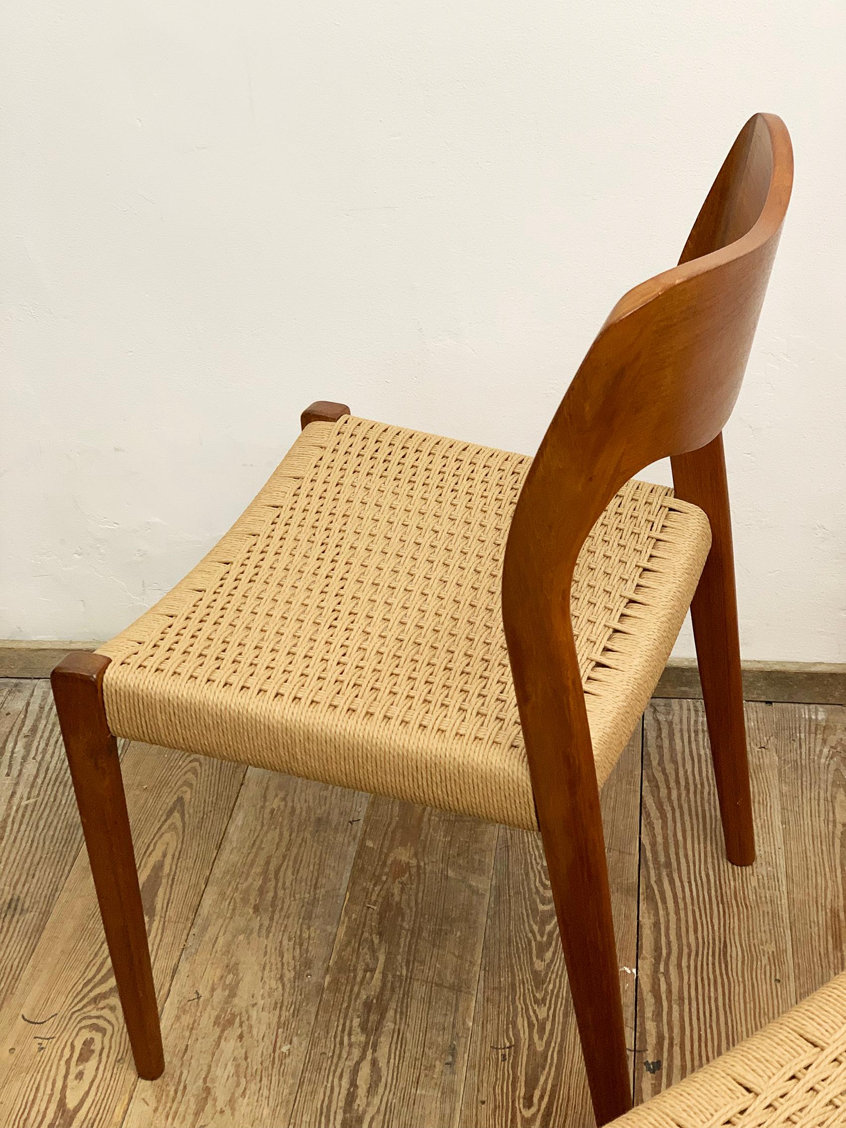 Mid-Century Teak Dining Chairs #71 by Niels O. Møller for J. L. Moller, Set of 4 4