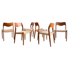 Mid-Century Teak Dining Chairs #71 by Niels O. Møller for J. L. Moller, Set of 6