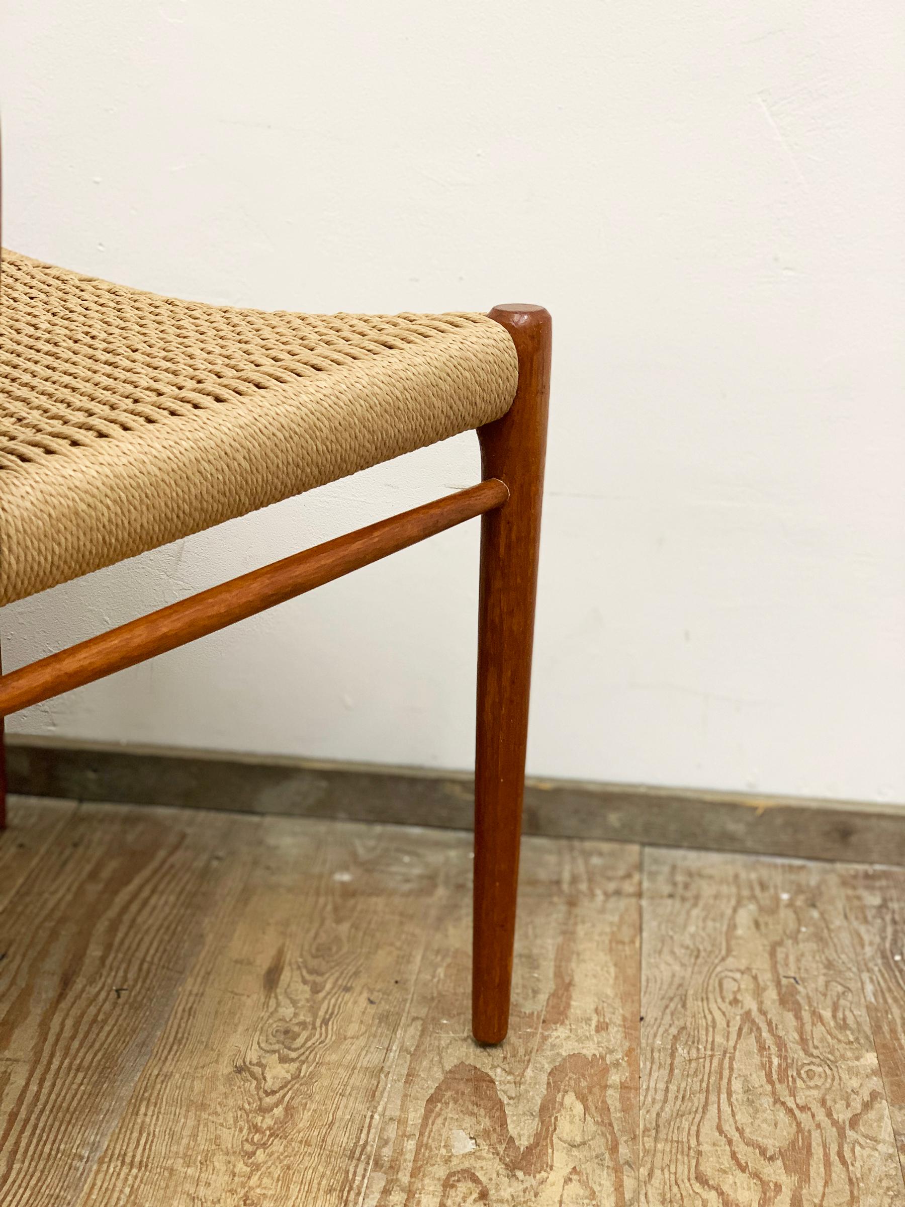 Mid-Century Teak Dining Chairs #75 by Niels O. Møller for J. L. Moller, Set of 2 For Sale 5