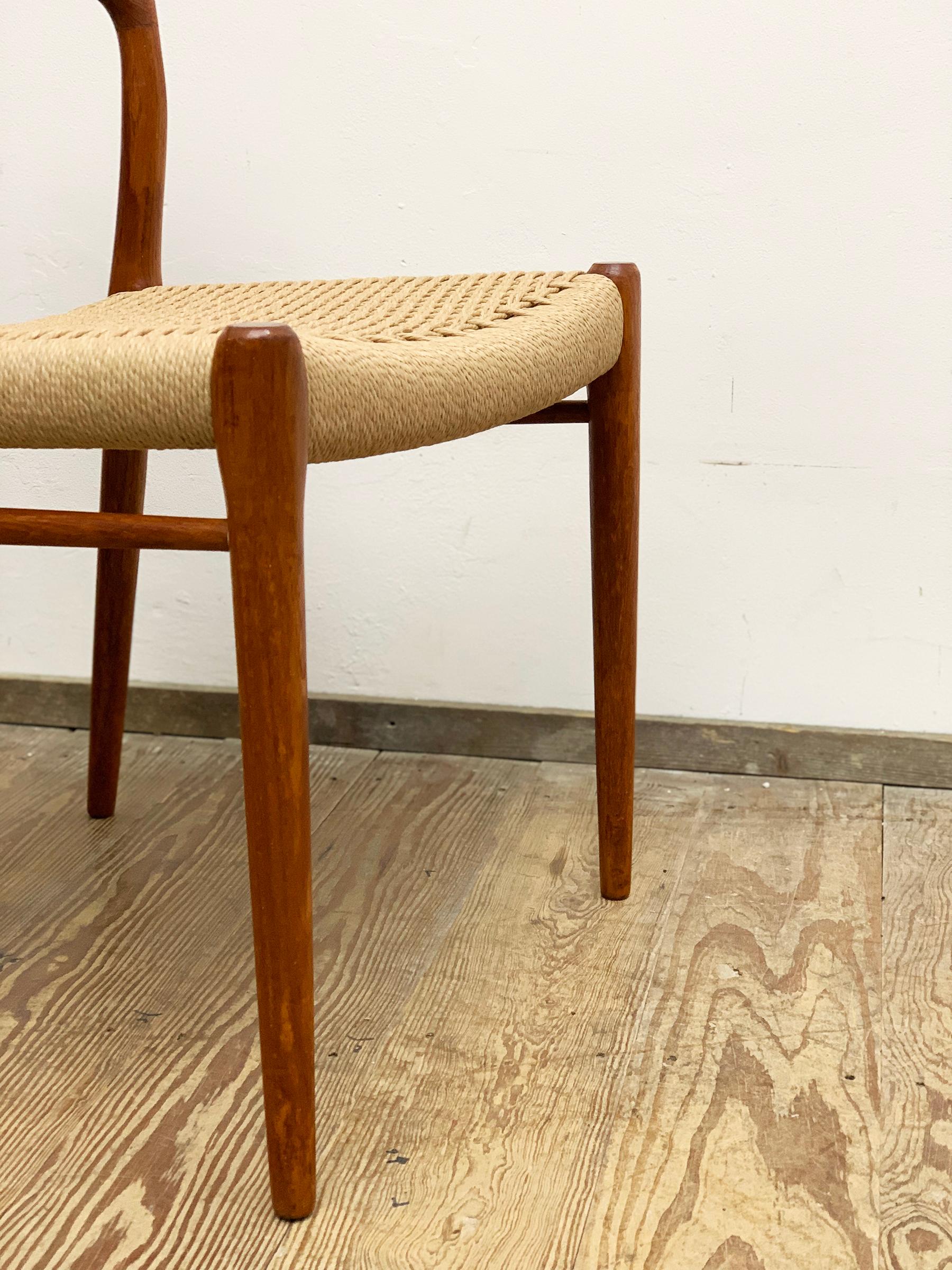 Mid-Century Teak Dining Chairs #75 by Niels O. Møller for J. L. Moller, Set of 2 For Sale 6