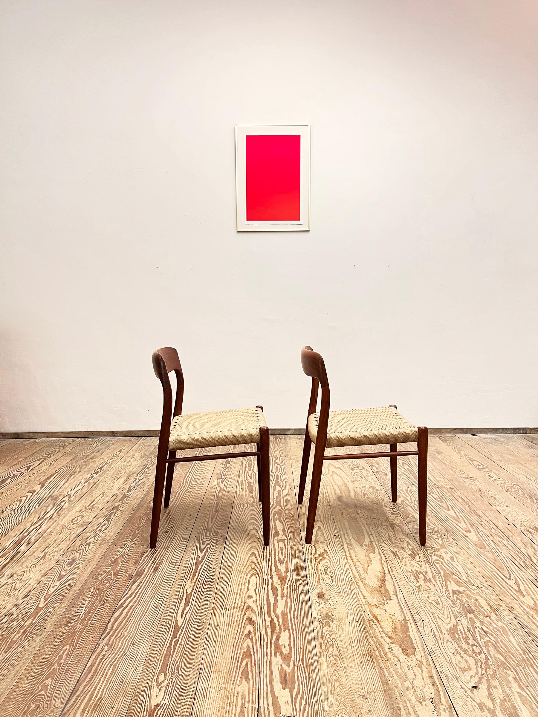 Danish Mid-Century Teak Dining Chairs #75 by Niels O. Møller for J. L. Moller, Set of 2 For Sale
