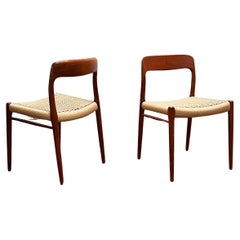 Mid-Century Teak Dining Chairs #75 by Niels O. Møller for J. L. Moller, Set of 2