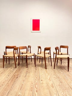 Midcentury Teak Dining Chairs #75 by Niels O. Møller for J. L. Moller, Set of 8