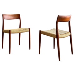 Mid-Century Teak Dining Chairs #77 by Niels O. Møller for J. L. Moller, Set of 2