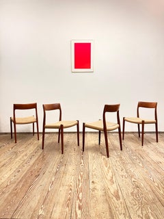 Mid-Century Teak Dining Chairs #77 by Niels O. Møller for J. L. Moller, Set of 4
