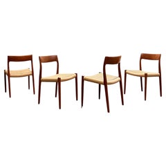 Mid-Century Teak Dining Chairs #77 by Niels O. Møller for J. L. Moller, Set of 4
