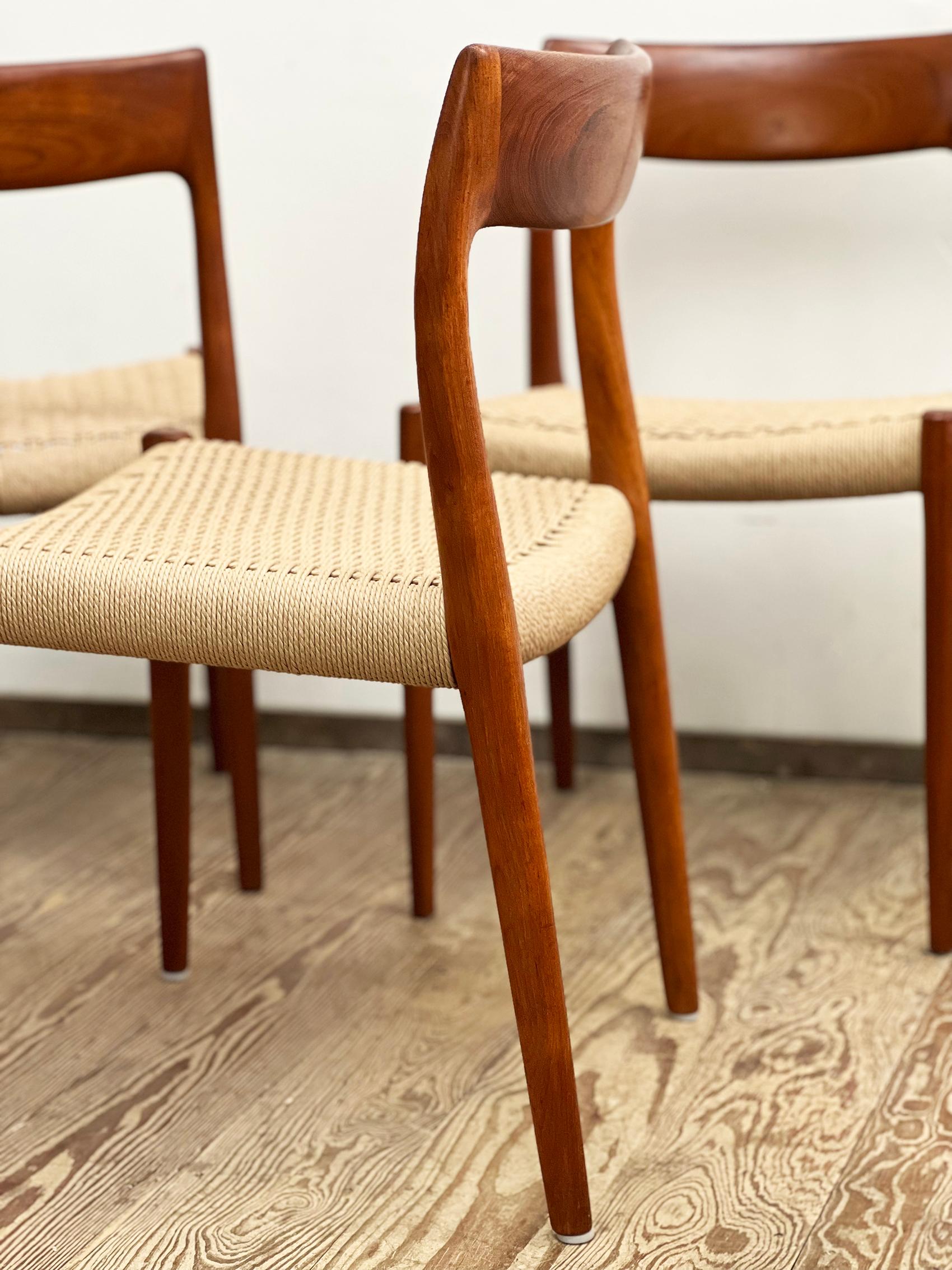 Mid-Century Teak Dining Chairs #77 by Niels O. Møller for J. L. Moller, Set of 6 6