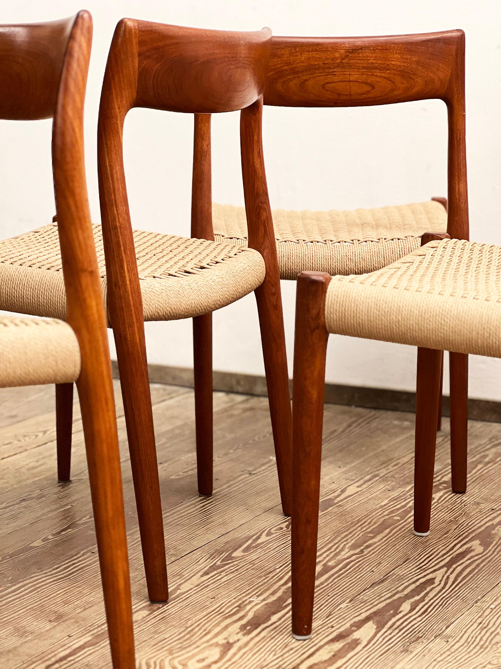 Mid-Century Teak Dining Chairs #77 by Niels O. Møller for J. L. Moller, Set of 6 7
