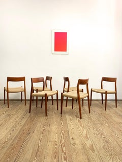 Mid-Century Teak Dining Chairs #77 by Niels O. Møller for J. L. Moller, Set of 6
