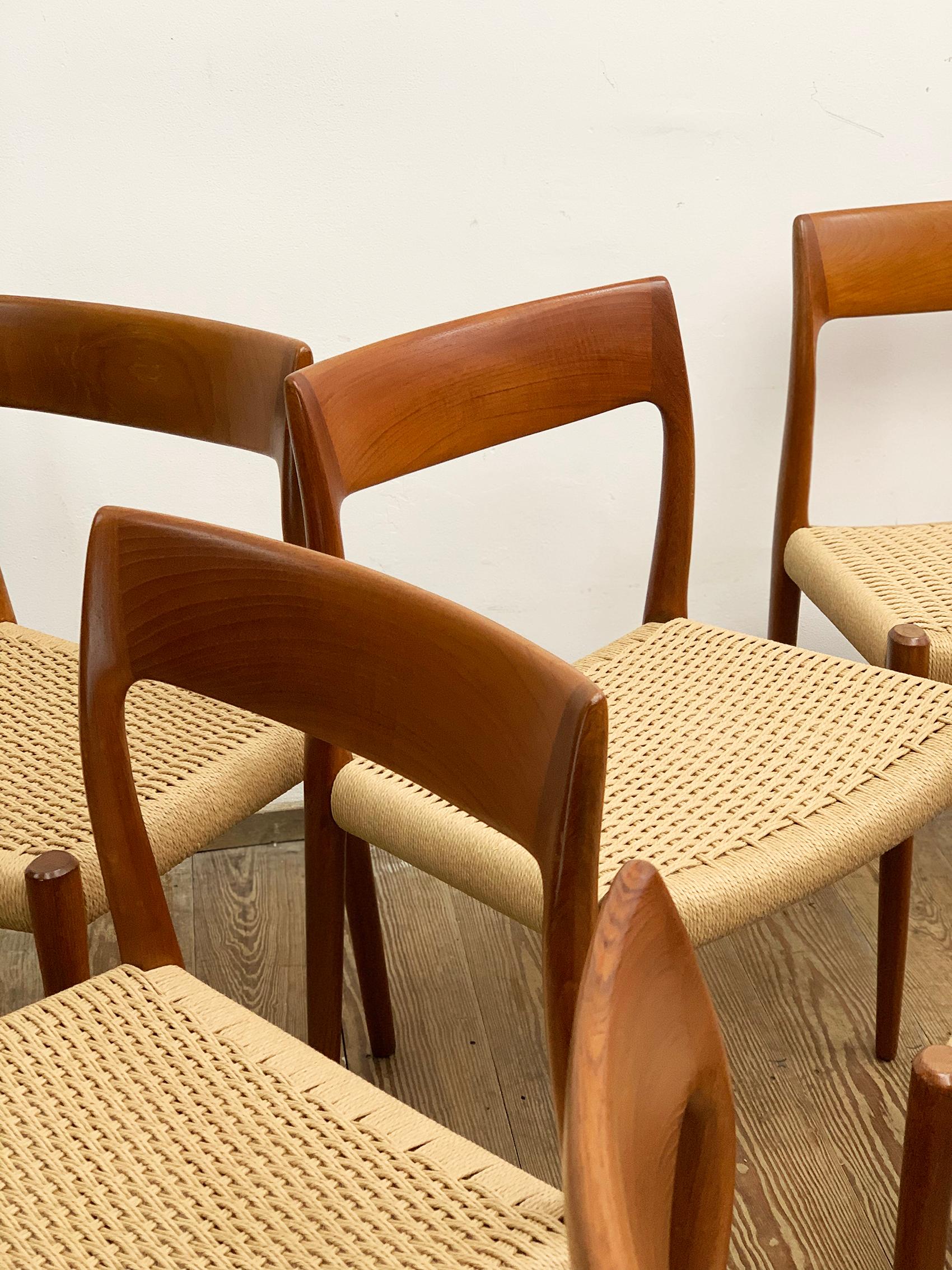 Midcentury Teak Dining Chairs #77 by Niels O. Møller for J. L. Moller, Set of 8 2
