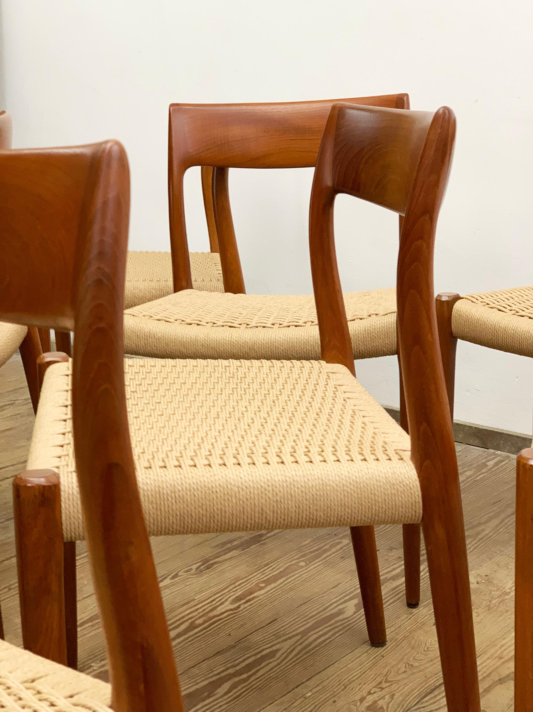 Midcentury Teak Dining Chairs #77 by Niels O. Møller for J. L. Moller, Set of 8 5