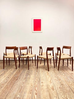 Midcentury Teak Dining Chairs #77 by Niels O. Møller for J. L. Moller, Set of 8