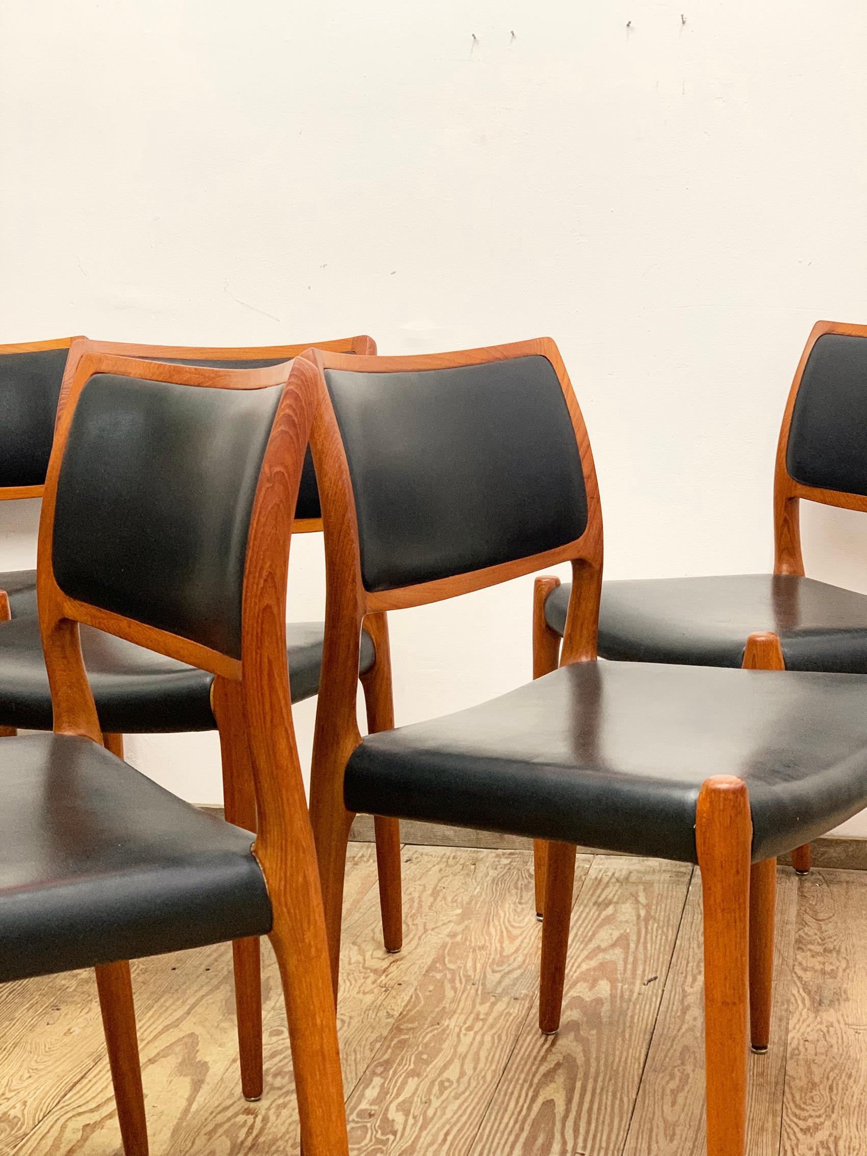 Mid-20th Century Midcentury Teak Dining Chairs #80 by Niels O. Møller for J. L. Moller, Set of 8 For Sale