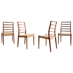 Mid century Teak Dining Chairs #82 by Niels O. Møller for J. L. Moller, Set of 4