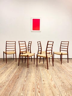 Midcentury Teak Dining Chairs #82 by Niels O. Møller for J. L. Moller, Set of 6