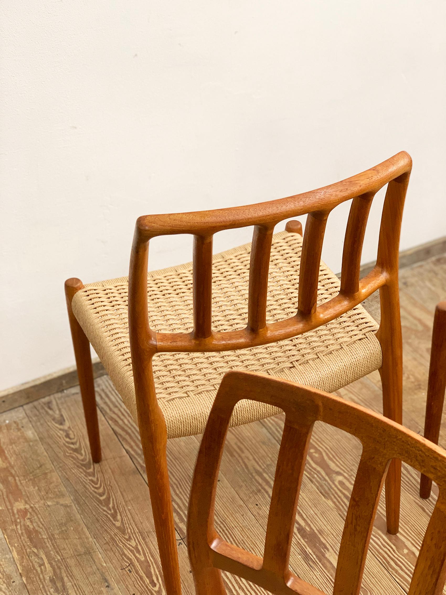 Midcentury Teak Dining Chairs #83 by Niels O. Møller for J. L. Moller, Set of 6 1
